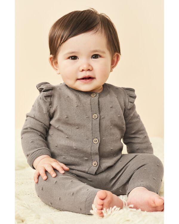 Baby 2-Piece Button-Front Cardigan Sweater Set